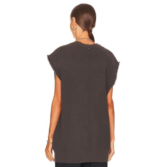 NWT Free People Oakleigh Oversized Boyfriend Sweater Vest Button Charcoal Gray M - Picture 13 of 16